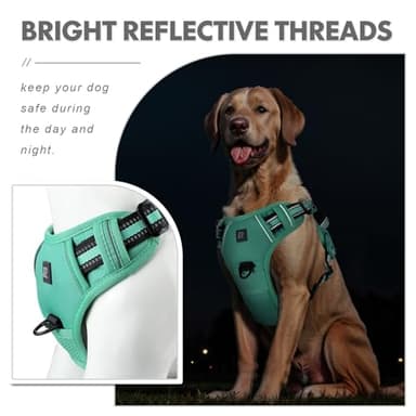 No Pull Dog Harness Release on Neck Reflective Adjustable No Choke Pet Vest with Front & Back 2 Leash Attachments Soft Control Training Handle for Small Medium Large Dogs - Image 4