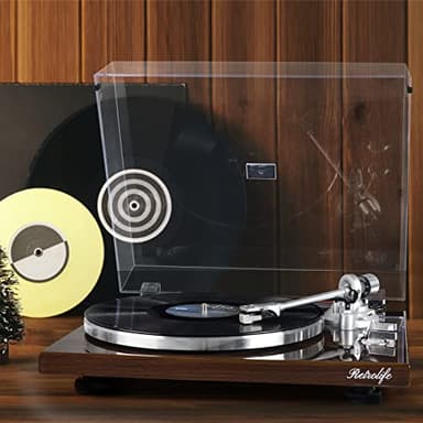 Turntables Belt-Drive Record Player with Wireless Output Connectivity, Vinyl Player Support 33&45 RPM Speed Phono Line USB Digital to PC Recording with Advanced Magnetic Cartridge&Counterweight - Image 9