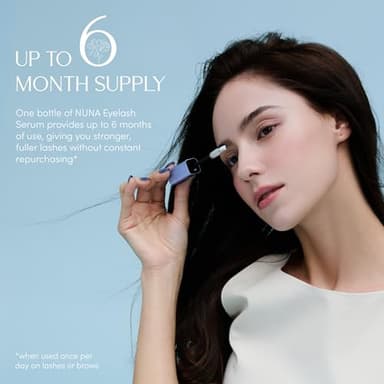 NUNA Eyelash Growth Support Serum 6ml – Eye Lash and Eyebrow Enhancing Serum for Women & Men with Biotin - Korean Multi Peptide & Natural Extracts – Promotes Fuller and Longer Lashes - 6 Month Supply - Image 5