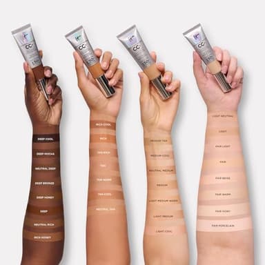 IT Cosmetics CC+ Cream (Fair) - Natural Full Coverage Foundation With SPF 50+, Color Corrector & Anti-Aging Hydrating Serum, Hyaluronic Acid + Peptides, Lightweight - 1.08 fl oz - Image 5