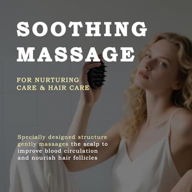 FREATECH Scalp Massager Hair Growth, Scalp Scrubber Shampoo Brush with Soft Silicone Bristles for Dandruff Removal and Hair Care, Wet & Dry Hair Massager Scalp Exfoliator for All Hair Types, Black - Image 2