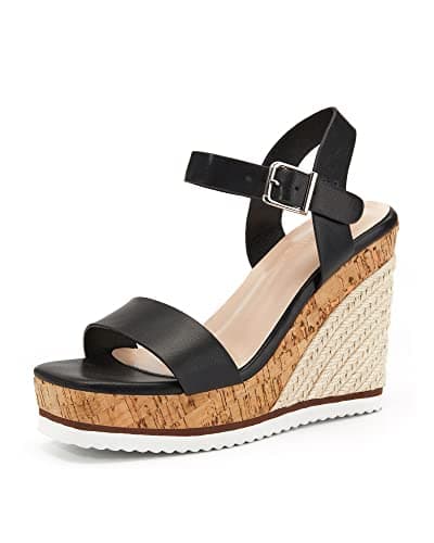 Women's Espadrille Wedge Platform Sandals Open Toe Ankle Buckle Strap Casual Summer Shoes - Image 1