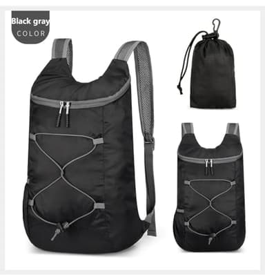levayhill 16L Lightweight Foldable Hiking-Backpack Small Packable-Daypack For Travel,Ultralight Water-Resistant Gym Bag Men Women Easy Carry-on (Black&Gray) - Image 4