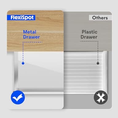 FLEXISPOT 55" Electric Standing Desk with Drawers, Quick Assembly Home Office Sit Stand Desk with Storage, USB Charging, Computer Desk for Home Office (Maple Top + White Adjustable Frame, Comhar) - Image 5