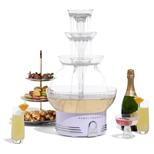 Nostalgia Countertop Retro Lighted Party Beverage Fountain – 1.5 Gallon Capacity, 3-Tiered Cascading Tower with LED Base - Perfect for Punch, Juice, Wine, Champagne & More - Image 1