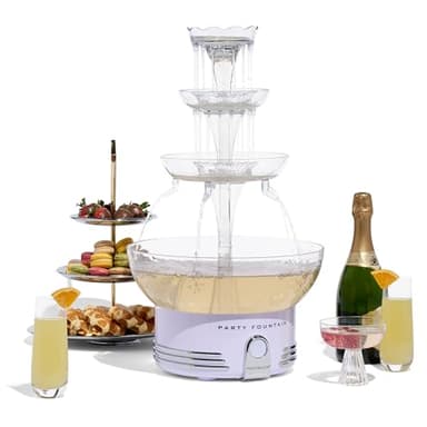 Nostalgia Countertop Retro Lighted Party Beverage Fountain – 1.5 Gallon Capacity, 3-Tiered Cascading Tower with LED Base - Perfect for Punch, Juice, Wine, Champagne & More - Image 1