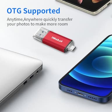 Thkailar 1TB USB C Flash Drive for MacBook and Android Phones,Thumb Drive with USB A and USB C for PC,Laptop,Portable External Storage for Pictures,Videos and Music - Image 3
