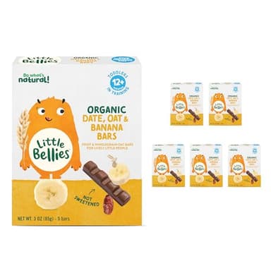 Little Bellies Organic Date, Oat & Banana Bars for Toddlers 12+ Months, 3 oz (5 Bars) - Pack of 6 - Image 1