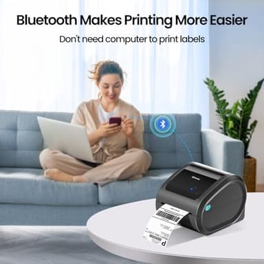 Omezizy Bluetooth Thermal Label Printer 4x6 - D520BT Thermal Shipping Label Printer for Small Business, Wireless Label Printer with Built-in Label Holder, Compatible with USPS, Shopify - Image 3