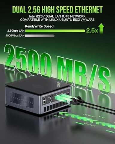 GMKtec Mini PC Gaming, M7 AMD Ryzen 7 PRO 6850H (8C/16T 4.70Ghz) Dual NIC LAN 2.5G Desktop Computer, 32GB DDR5 RAM + 512GB Hard Drive PCle SSD, Dual USB4, HDMI 2.1, USB-C - Image 7
