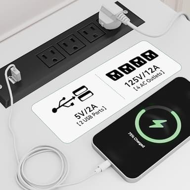 YITAHOME Dresser TV Stand for 45'' TV, 6-Drawer Dresser with Power Outlet and LED Light, Wide Drawer with Metal Handle, White with Shelves and PU Finish - Image 6