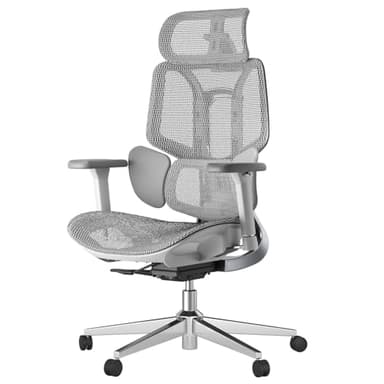Hbada E3 Air Ergonomic Office Chair, Big and Tall Office Chair - with 3-Zone Dynamic Lumbar Support, 3D Adjustable Headrest, 3D Adjustable Armrests, Swivel, Grey(No Footrest) - Image 1