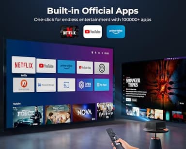 [1200 ANSI/Netflix-Licensed/30W Dolby Audio] ELEPHAS Smart 4K Projector with WiFi and Bluetooth, Dust-Proof Sealed UHD Video Projector, Auto Focus/Keystone, Portable Home Theater for Indoor/Outdoor - Image 3