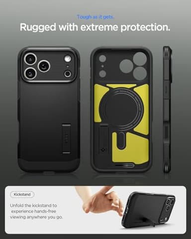 Spigen for iPhone 17 Pro Max Case, Tough Armor T MagFit [Camera Control Button] [Compatible with Magsafe] - Black - Image 4
