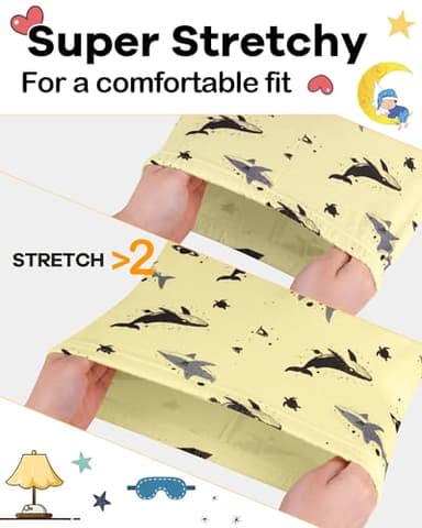 DAUGHTER QUEEN Whale Pajamas for Little Boys Summer Pjs 4T Toddler Kids 4 Piece 100% Cotton Short Sleeve Pj Sets Fish Sleepwear Jammies Shark Clothes Size 4 Years Old XS - Image 3