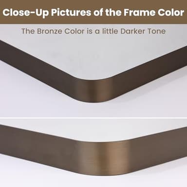 LOAAO 22”X30” Bronze Bathroom Mirrors for Vanity, Rounded Rectangle Brushed Bronze Metal Frame Mirror, Anti-Rust, Hangs Horizontally or Vertically - Image 4