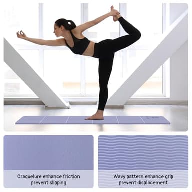 ZHZJCKSHB Foldable Yoga Mat for Travel -72''x24'' Portable 6mm/8mm Thick Fitness&Exercise Mat with Storage Bag, Non-Slip TPE Folding Workout Mat for Yoga, Pilates, Stretching, Home Fitness (Purple, 24'' x 72'' x 1/3'') - Image 4
