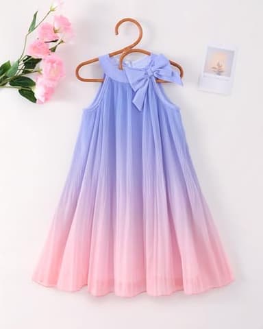 Toddler Girl Tulle Dresses 4T 5T Girl Clothes Ruffle Purple Pink Prom Dress Ombre Summer Toddler Outfits Birthday Beach Sundress for Girl 4 5 Year Old - Image 3