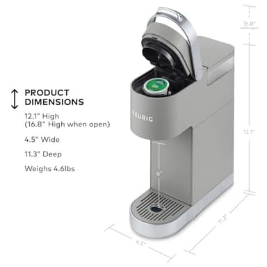 Keurig K-Mini Plus Single Serve Coffee Maker – Slim 5-Inch Design, 6–12oz Brew Size, Pod Storage & Cord Wrap – Gray (Renewed) - Image 8