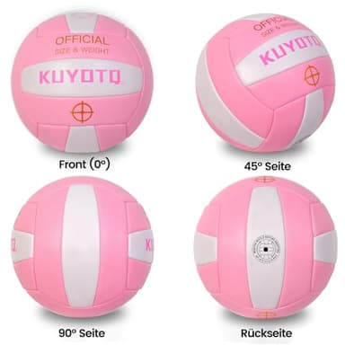 KUYOTQ Pink Outdoor Volleyball Official Size 5 Thickened Surface Soft Leather in&Outdoor Volleyball for Youth Adults,Beach Play,Game,Training(Deflated) - Image 9