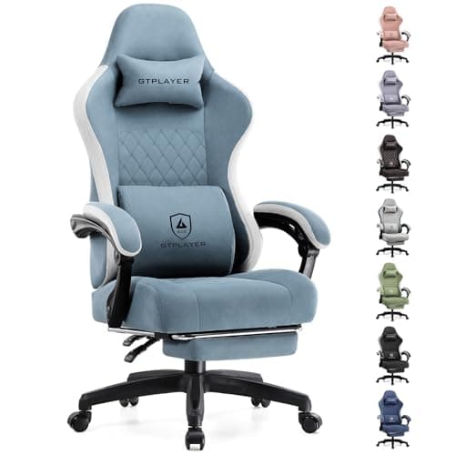 GTPLAYER Gaming Chair, Computer Office Chair with Pocket Spring Cushion, Linkage Armrests and Footrest, High Back Ergonomic Computer Chair with Lumbar Support Task Chair with Footrest - Image 1