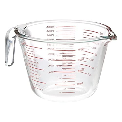 Amazon Basics Glass Measuring Cup, Precise 8 Cup Capacity, Clear Kitchen Measuring Tool, 2 L (Previously AmazonCommercial Brand) - Image 1