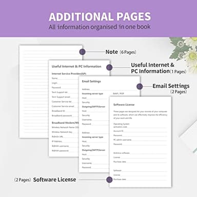 Password Book with Alphabetical Tabs, Hardcover Password Keeper, Password Notebook Organizer for Computer and Internet Address Website Login, Gifts for Home and Office, 4.4''x 5.8''- Purple - Image 5