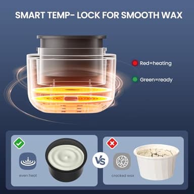 AUZEAL Nose Wax Kit Men, Nose Ear Hair Waxing Kit with 100g Wax, 40 Sticks, Nose Ear Hair Removal Kit, USB Fast Heat, Smart Constant Temp, Upgraded Size, Multi-Accessories, Black - Image 2