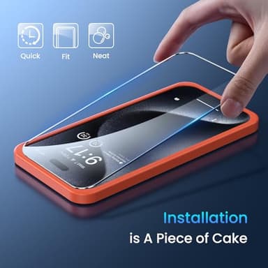 Fotbor [3+3 Pack for iPhone 15 Pro Max Screen Protector with Camera Lens Protector, Tempered Glass Shatterproof Easy Installation Frame, HD Clear Full Coverage iPhone 15 Pro Max Accessories 6.7 Inch - Image 6