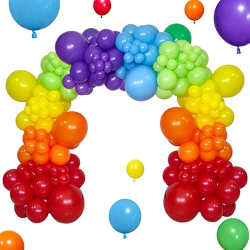 KAWKALSH Rainbow Balloon Arch Kit 111Pcs 18 12 5 Inch Latex Colorful Party Balloons Garland for Birthday Baby Shower Wedding Engagement Anniversary Christmas Party Decorations - Image 1