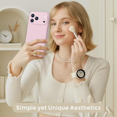 Ktele Magnetic for iPhone 17 Pro Case [Compatible with Magsafe] [Premium Silicone Satin-Smooth Touch] Slim Shockproof Anti-Scratch Microfiber Lining Case, 6.3 inch, Chalk Pink - Image 7