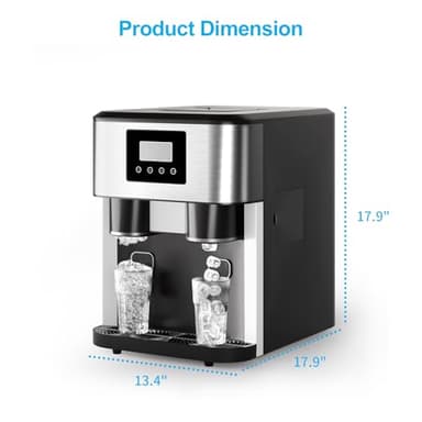 TABU 3-in-1 Nugget Ice Machine & Crushed Ice, Countertop Water Dispenser with 40lbs/Day Ice Maker & Crusher, Self-Cleaning Ice Machine, 3 Size Bullet Cube, Chewable Ice for Home, Kitchen, Office, RV - Image 7