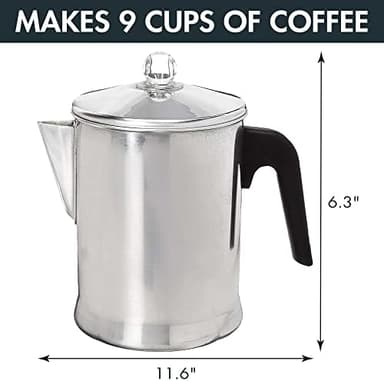 Primula Today Aluminum Stove Top Percolator Maker Durable, Brew Coffee On Stovetop, 9 Cup, Silver - Image 5