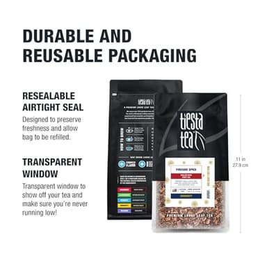Tiesta Tea - Fireside Spice, Mulled Wine Herbal tea, Premium Loose Leaf Tea Blend, Non Caffeinated Holiday Teas, Make Hot or Iced & Brews Up to 200 Cups - 16 Ounce Resealable Bulk Pouch - Image 7