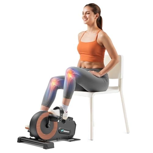 Under Desk Bike Pedal Exerciser, Quiet Magnetic Mini Exercise Bike with MERACH App for Arm, Leg Recovery, Physical Therapy, Smooth Foot Desk Cycle with 2 Resistance Bands & Non-Slip Mat - Image 1