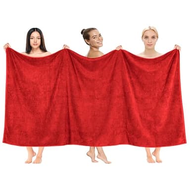 Cotton Paradise 100% Cotton 40x80 Oversized Bath Sheet, Extra Large Turkish Bath Towels for Bathroom, Red Bathsheet - Image 1