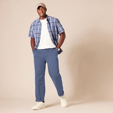 Amazon Essentials Men's Classic-Fit Wrinkle-Resistant Flat-Front Chino Pant (Available in Big & Tall), Indigo, 33W x 30L - Image 8