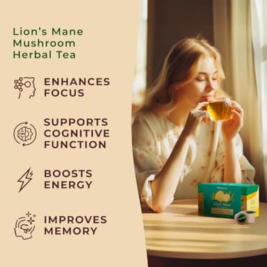 Gya Tea Co Lion's Mane Mushroom Tea Gift Set (16 ct) - Decaf Tea Pod for Nourish & Wellness - Image 2