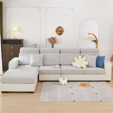 Disayu Magic Sofa Covers Couch Covers 2024 New Couch Cushion Covers Universal Sofa Covers Washable Stretch Slipcovers for Sectional Sofa (Texture Light Gray,Large Double Seat Cover) - Image 8