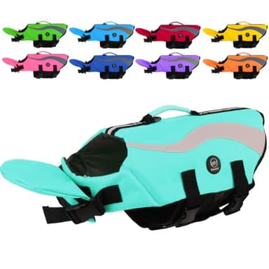 EMUST Life Vests for Dogs, Lightweight Small/Medium/Large Dog Life Preserver for Swimming/Boat/Water, Turquoise,XL - Image 1