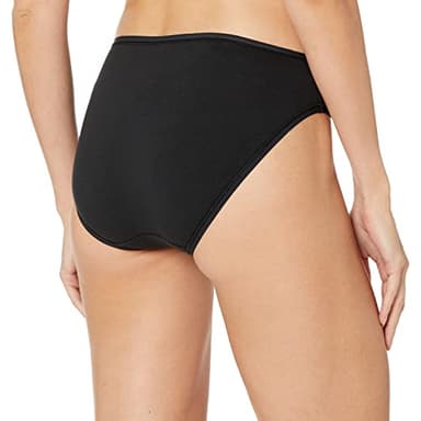 Amazon Essentials Women's Cotton High Leg Brief Underwear (Available in Plus Size), Breathable, Pack of 6, Black, Large - Image 3