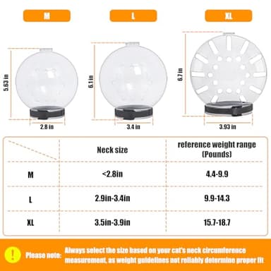 Cat Transparent Muzzle with Breathable Hood, Adjustable Kitten Astronaut Helmet Prevent from pet Biting Chewing Grooming Hoqqf, Ball Mask for Aggressive Cat(M) - Image 2