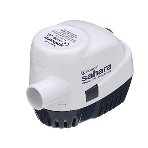 Attwood 4511-7 Sahara S1100 Automatic Bilge Pump, 1100 GPH, 12-Volt, 1.5-Amp Draw, ¾-Inch Interior Diameter Hose, 29-Inch Wire - Image 1