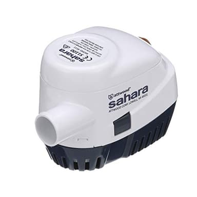 Attwood 4511-7 Sahara S1100 Automatic Bilge Pump, 1100 GPH, 12-Volt, 1.5-Amp Draw, ¾-Inch Interior Diameter Hose, 29-Inch Wire - Image 1