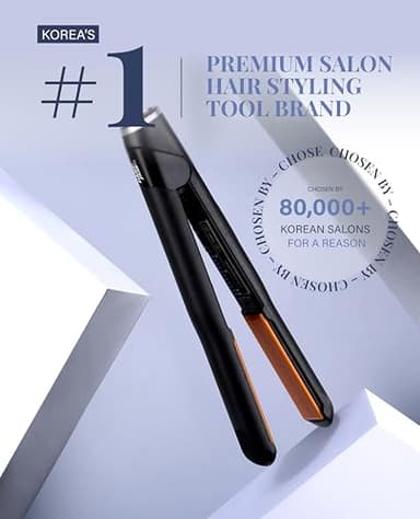 GLAMPALM Hair Straightener 1" Ceramic Flat Iron Infused with Vita C, Korea's No.1 Professional Salon Tool with 3D Swivel Cord & Dual Voltage,11 Heat Settings(220°–450°), 25s Fast Heat-Up (GP201) - Image 2