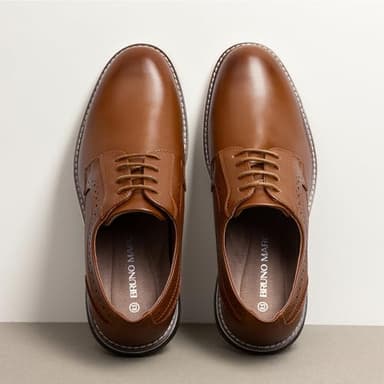 Bruno Marc Men's Casual Dress Sneaker Shoes, Business Formal Derby Plain Toe Oxfords Crossflex GentEdge,Size 10.5,Brown,SBOX223M - Image 2