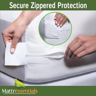 Zippered Full Mattress Protector (11"-13" Depth) - Bed Bug Waterproof Mattress Cover, Premium Quality Hypoallergenic Encasement White - Image 5