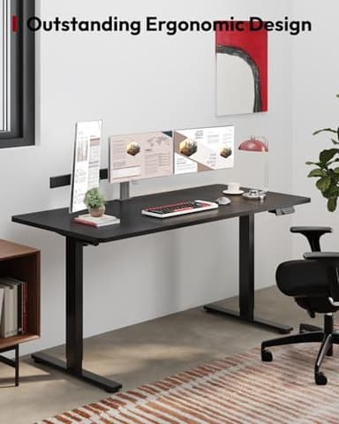 SANODESK Standing Desk Height Adjustable Electric Stand up Desk 71x32 Inches Sit Stand Home Office Desk with Splice Board, Black Frame/Black Top - Image 3