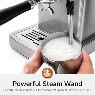 HIBREW H10A - 58mm Espresso Machine, Stainless Steel Body with Milk Frother, Customizable Settings, Smart Display + 20 Bar Pressure Gauge - Image 7