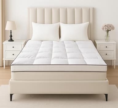 Memory Foam Queen Mattress Topper, Bed Topper with 3 Inch Extra Thick Shredded Foam, 100% Cotton Mattress Pad Cover, Breathable & Skin-Friendly Queen Size Mattress Topper with Anchor Straps - Image 2